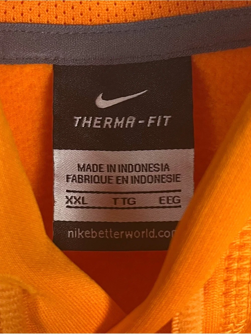 Nike Tennessee Vols Hoodie Sweatshirt Mens XXL Orange Pullover Big Logo Hooded